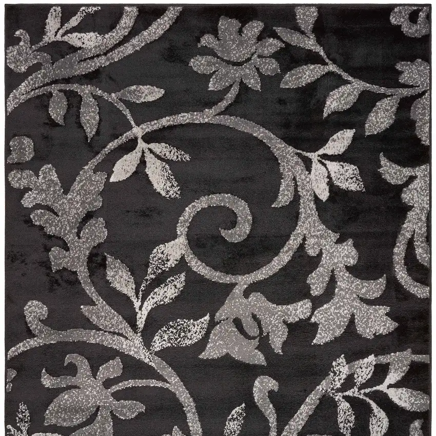 Black Filigree Vines Area Rug Photo 7