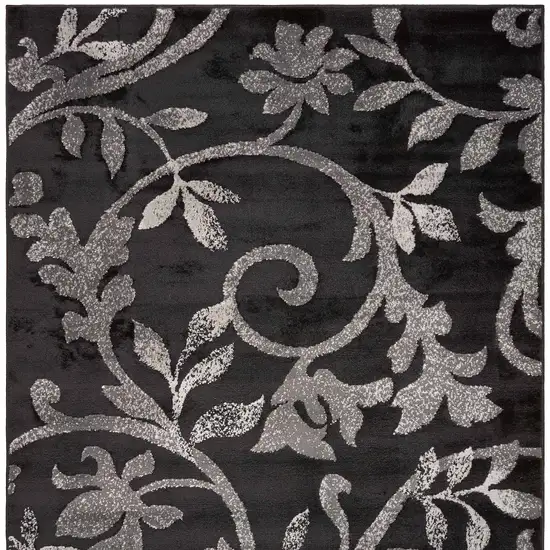 Black Filigree Vines Area Rug Photo 7