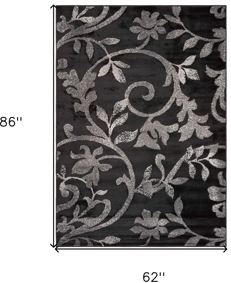 Black Filigree Vines Area Rug Photo 2