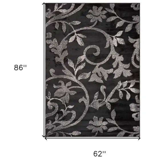 Black Filigree Vines Area Rug Photo 2