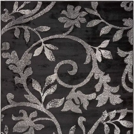 Black Filigree Vines Area Rug Photo 8