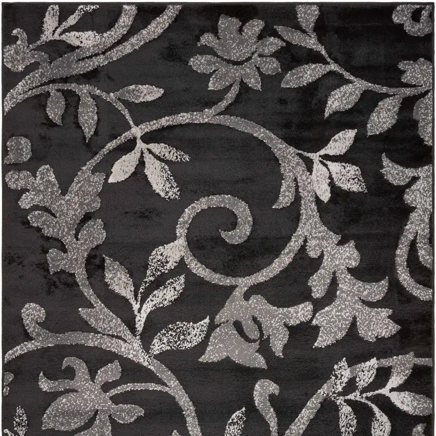 Black Filigree Vines Area Rug Photo 8