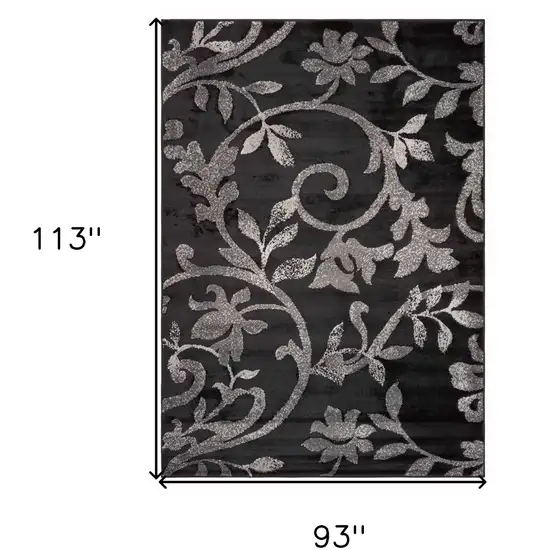 Black Filigree Vines Area Rug Photo 3