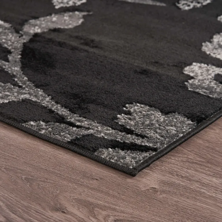 Black Filigree Vines Area Rug Photo 1