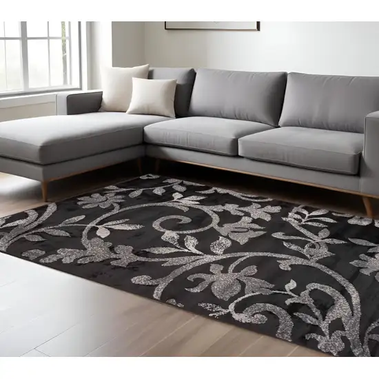 Black Filigree Vines Area Rug Photo 1