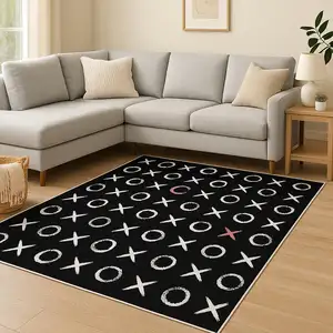 Photo of Black Flatweave Area Rug
