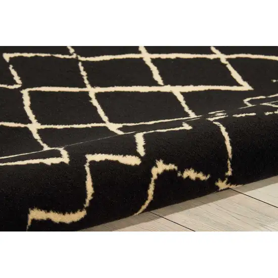 Black Floral Power Loom Area Rug Photo 8