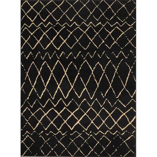Black Floral Power Loom Area Rug Photo 3