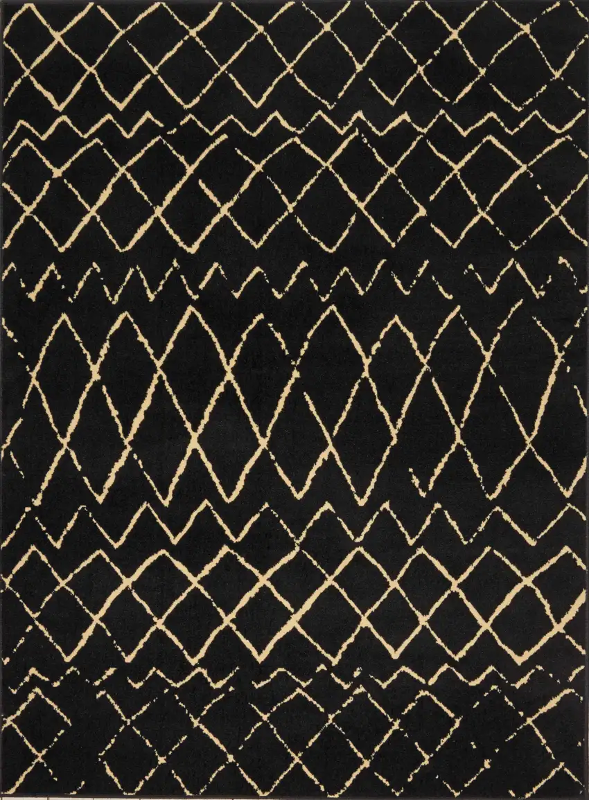 Black Floral Power Loom Area Rug Photo 3