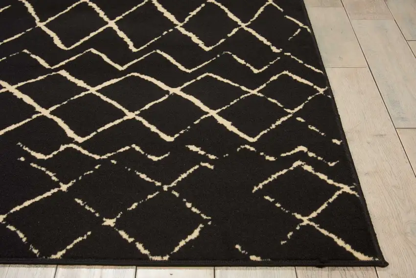 Black Floral Power Loom Area Rug Photo 9