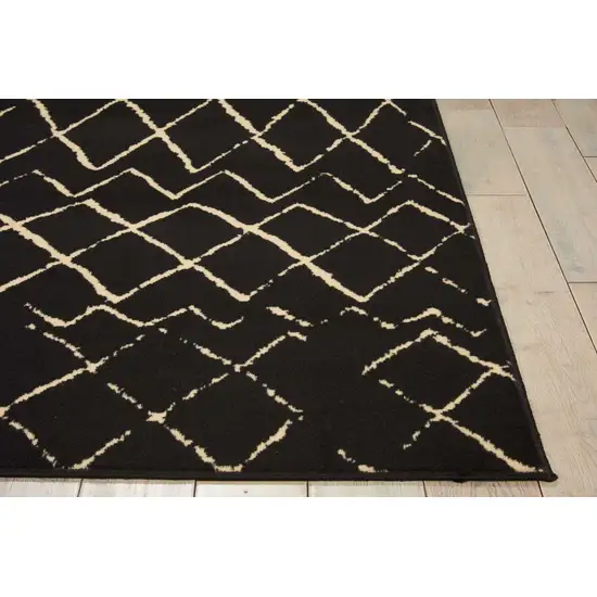 Black Floral Power Loom Area Rug Photo 9