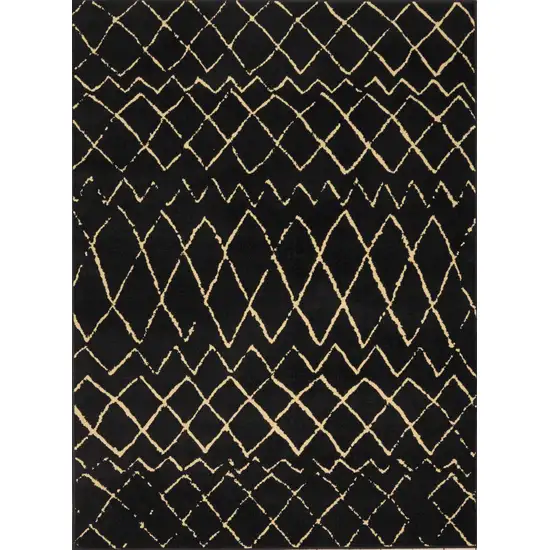 Black Floral Power Loom Area Rug Photo 2