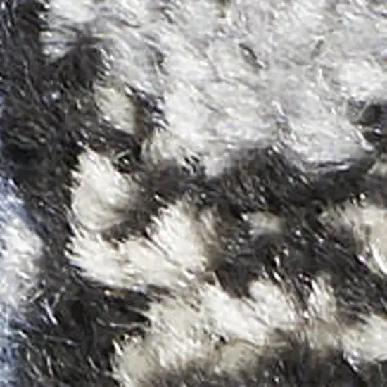 Black Floral Power Loom Distressed Area Rug Photo 1