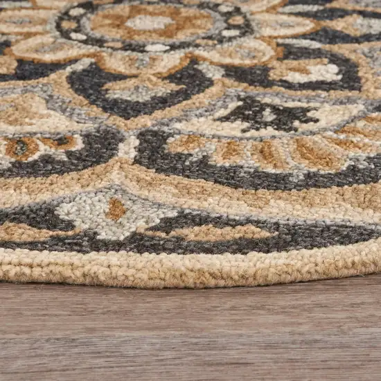 Black Flower Blossom Area Rug Photo 3