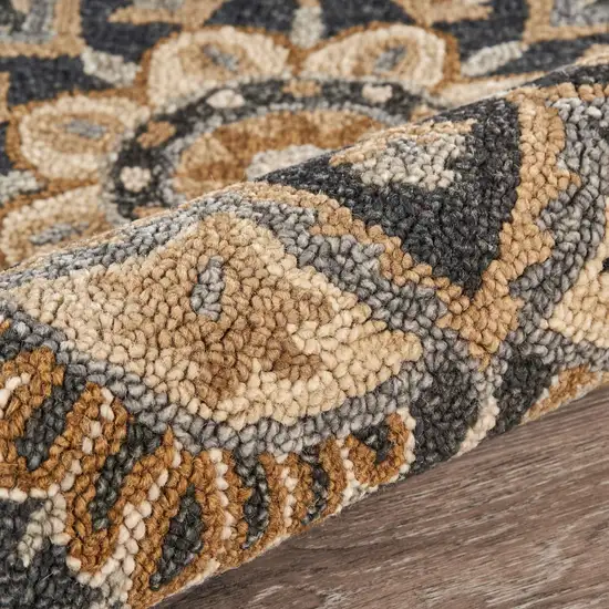 Black Flower Blossom Area Rug Photo 6