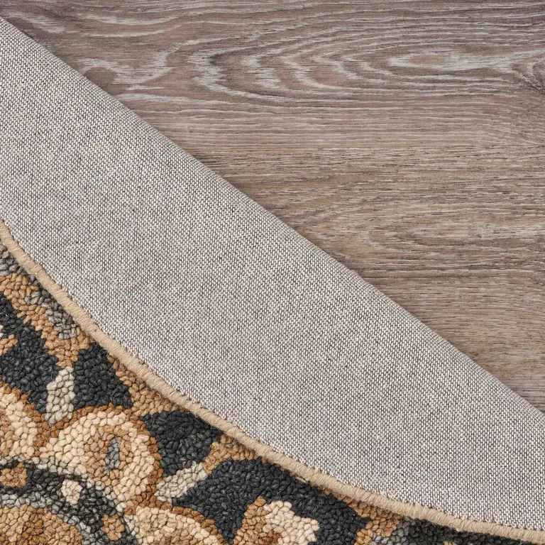 Black Flower Blossom Area Rug Photo 2