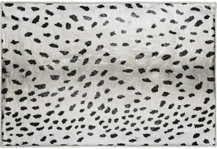 Black Gazelle Print Shag Handmade Non Skid Area Rug Photo 4