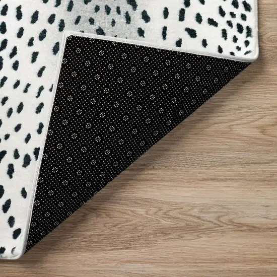 Black Gazelle Print Shag Handmade Non Skid Area Rug Photo 3