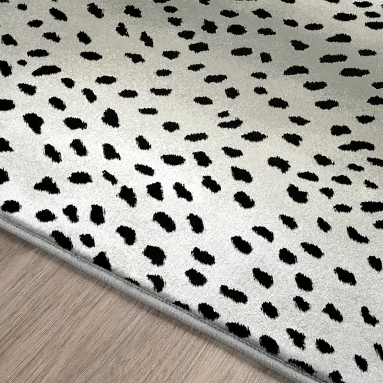 Black Gazelle Print Shag Handmade Non Skid Area Rug Photo 3