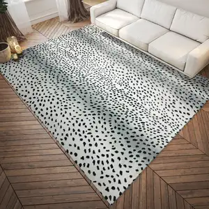 Photo of Black Gazelle Print Shag Handmade Non Skid Area Rug