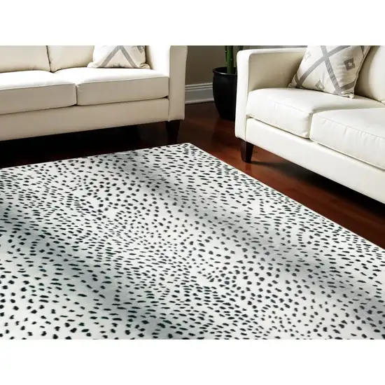 Black Gazelle Print Shag Handmade Non Skid Area Rug Photo 1