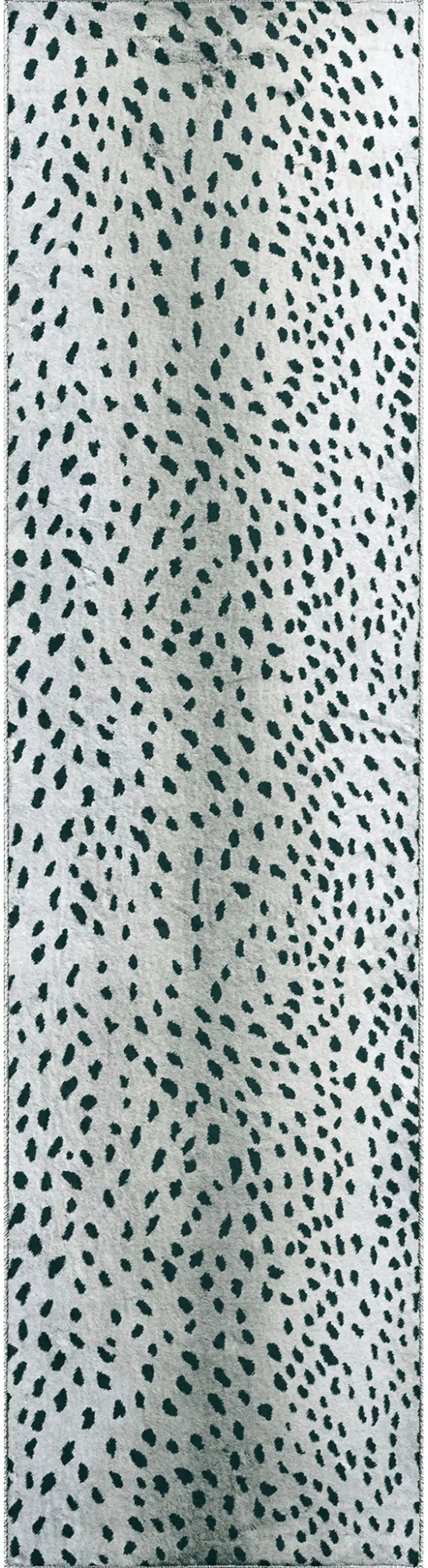 Black Gazelle Print Shag Handmade Non Skid Runner Rug Photo 4