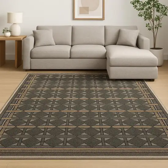 Black Geometric Area Rug Photo 1