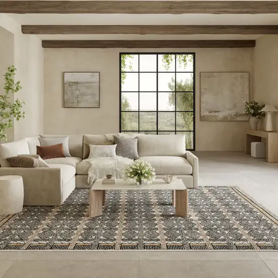 Black Geometric Area Rug Photo 5