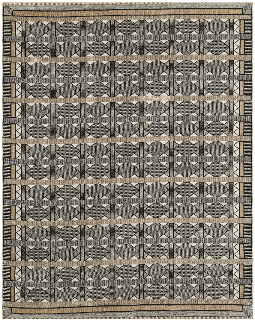 Black Geometric Area Rug Photo 8
