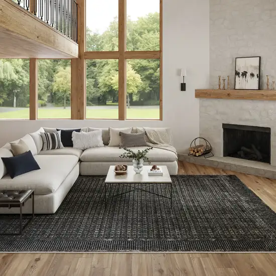 Black Geometric Area Rug Photo 5