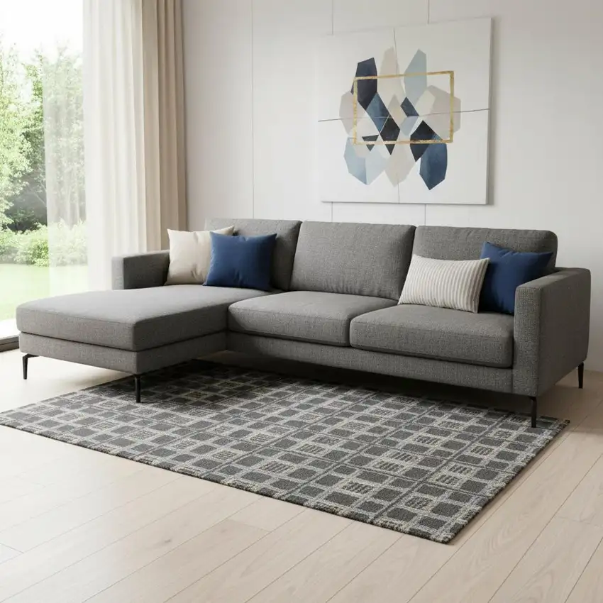 Black Geometric Area Rug Photo 1