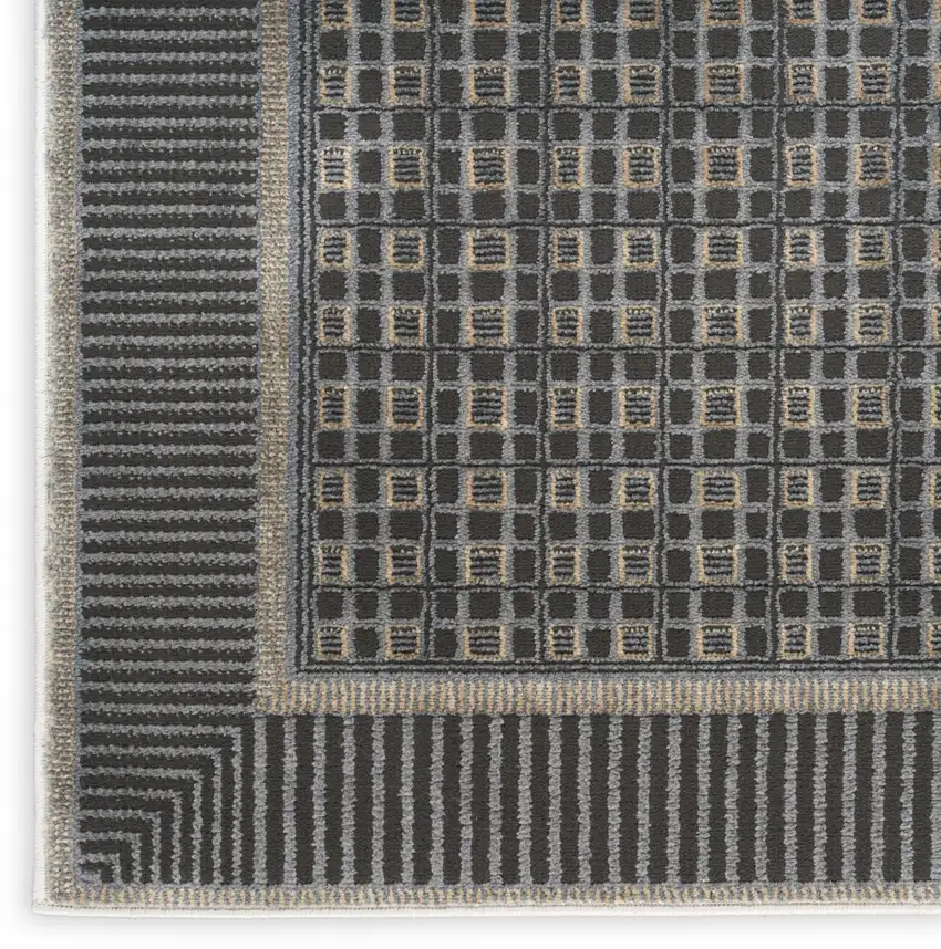 Black Geometric Area Rug Photo 3
