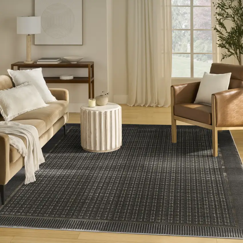 Black Geometric Area Rug Photo 7