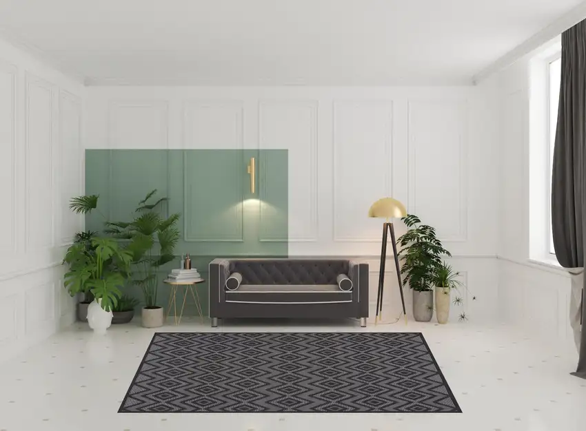 Black Geometric Flatweave Area Rug Photo 2