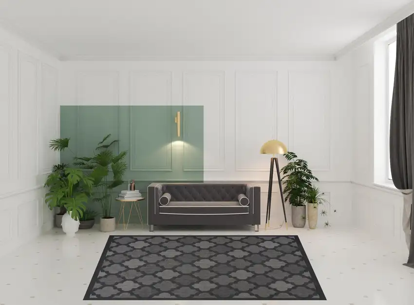 Black Geometric Flatweave Area Rug Photo 2