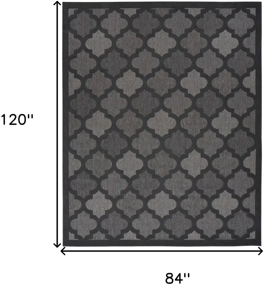 Black Geometric Flatweave Area Rug Photo 8