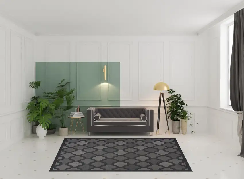 Black Geometric Flatweave Area Rug Photo 2