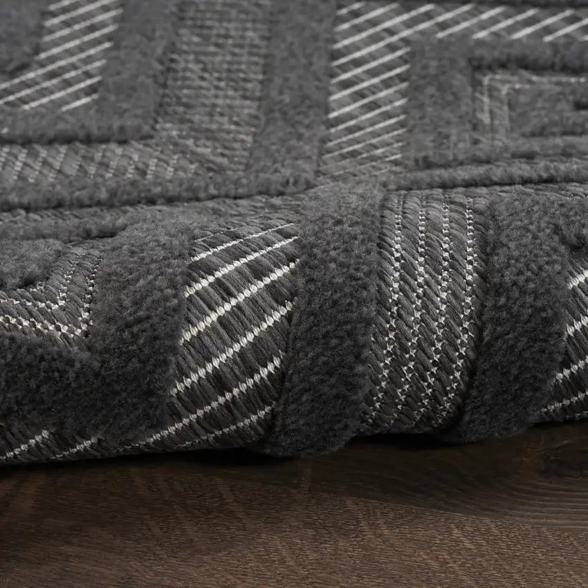 Black Geometric Flatweave Area Rug Photo 4