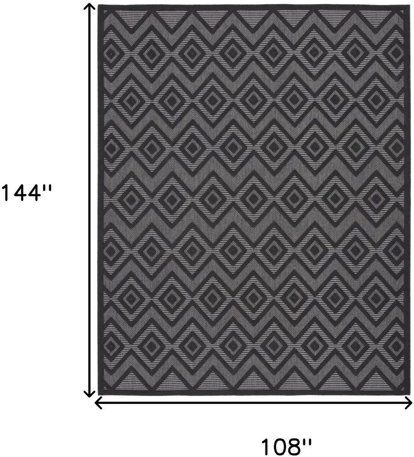 Black Geometric Flatweave Area Rug Photo 8
