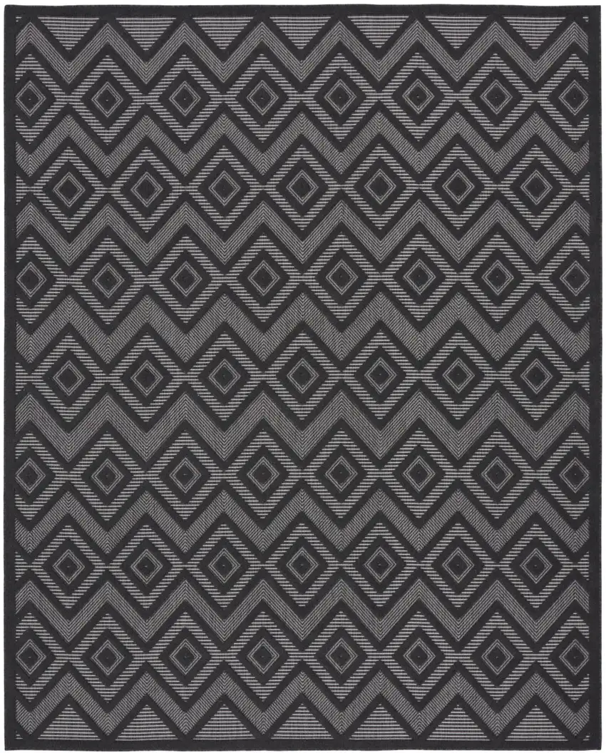 Charcoal And Gray Indoor Outdoor Area Rug Photo 1