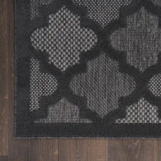 Charcoal and Gray Indoor Outdoor Area Rug Photo 8