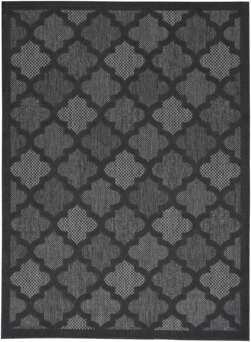 Black Geometric Flatweave Area Rug Photo 1