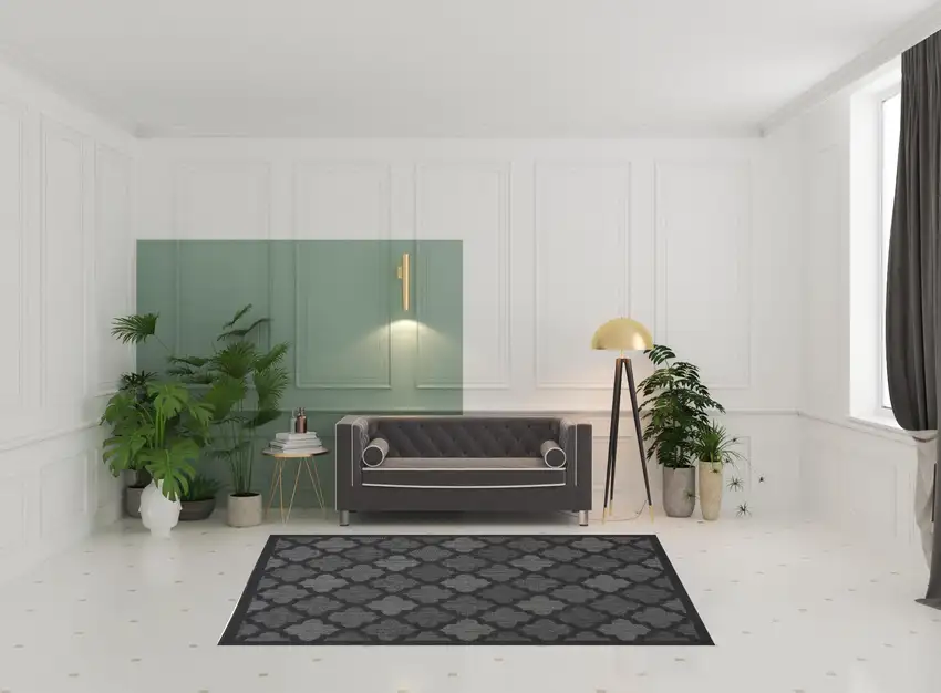 Black Geometric Flatweave Area Rug Photo 2
