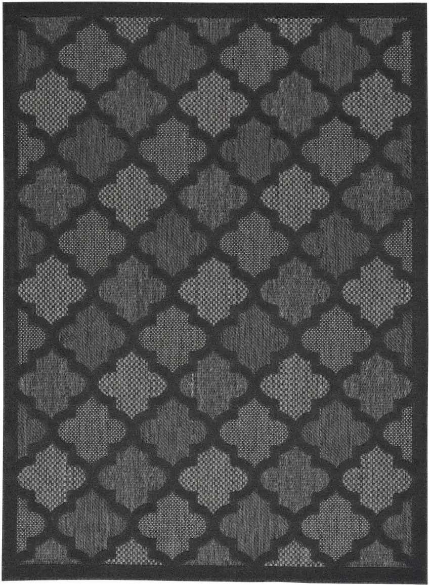 Charcoal and Gray Indoor Outdoor Area Rug Photo 1