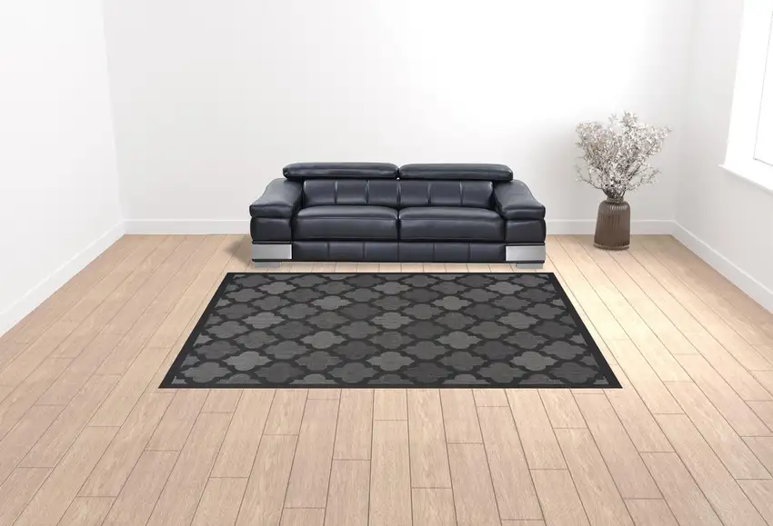 Black Geometric Flatweave Area Rug Photo 2