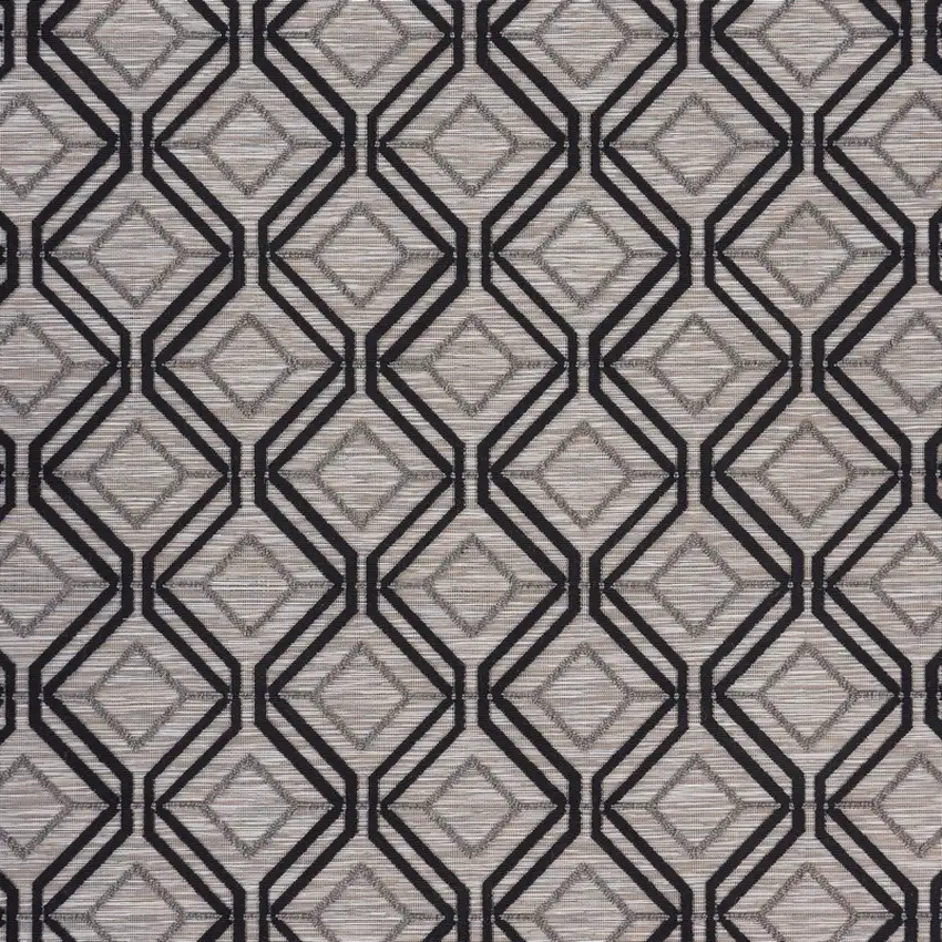 Black Geometric Indoor Outdoor Area Rug Photo 2