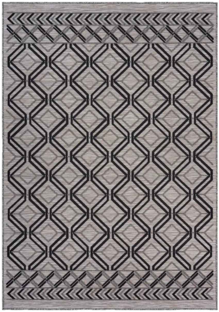 Black And Tan Indoor Outdoor Area Rug Photo 1