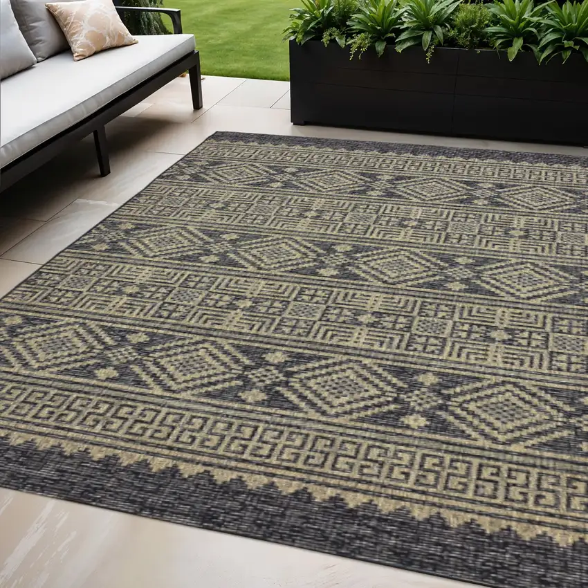 Brown And Black Indoor Outdoor Area Rug Photo 1