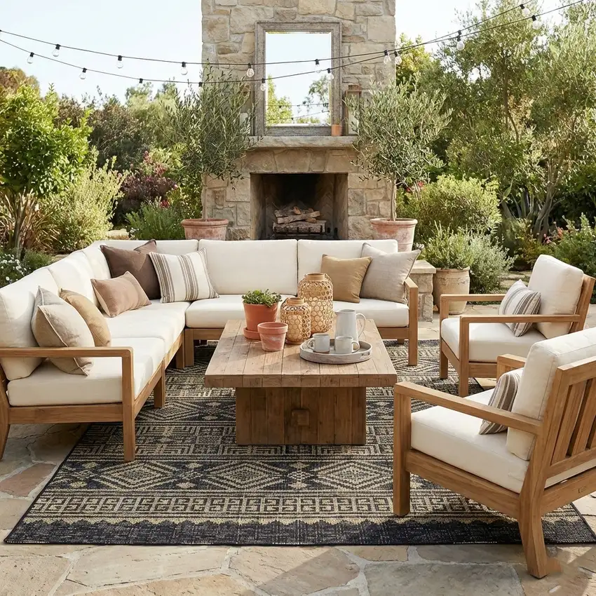 Brown And Black Indoor Outdoor Area Rug Photo 3