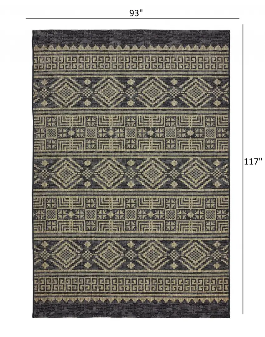 Black Geometric Indoor Outdoor Area Rug Photo 5